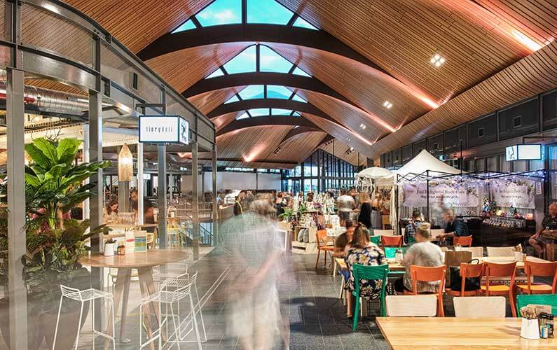 acoustic panels in shopping centre