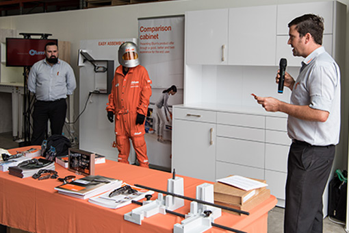 Blum demonstration of usability testing on cabinets